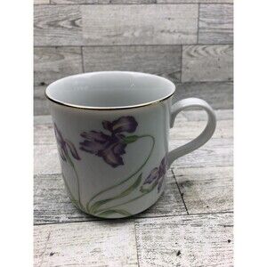 FTD ~ Floral Coffee Mug/Cup ~ Iris Flower Design ~ Purple ~ Made In Japan